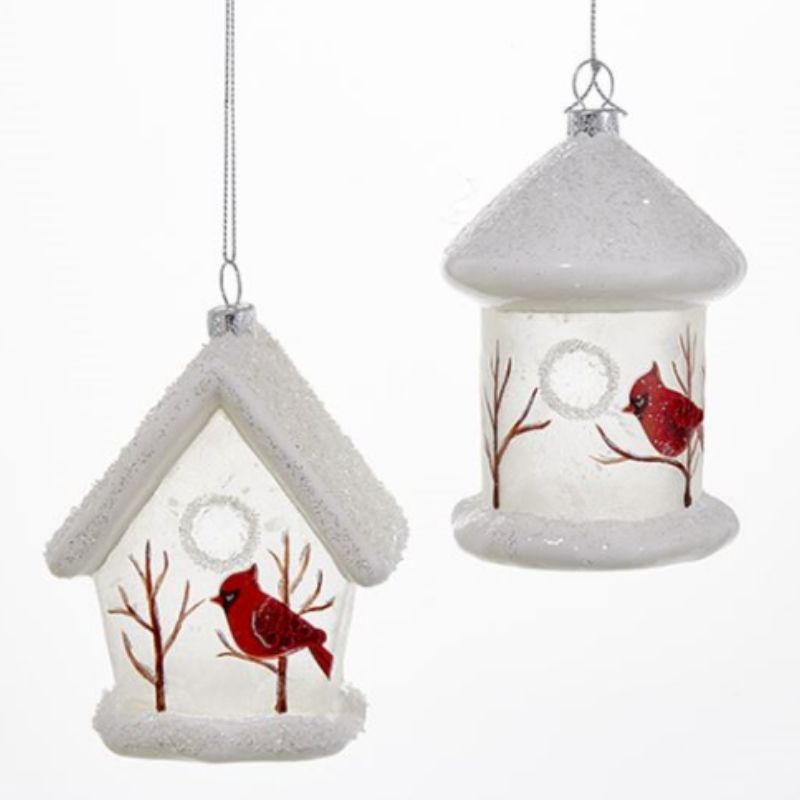 White Bird House Ornaments